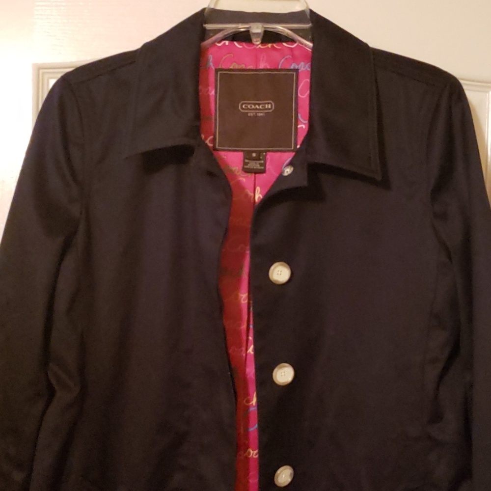 Coach black raincoat